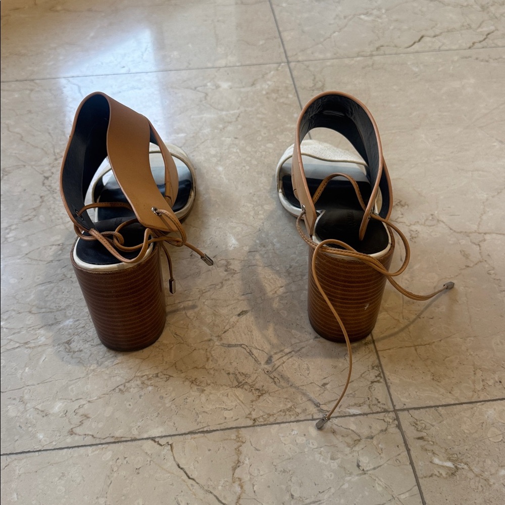 Rebecca Minkoff Two-Tone Tan and Cream Ankle-Strap Christy Sandals- 8.5 - Picture 3 of 8